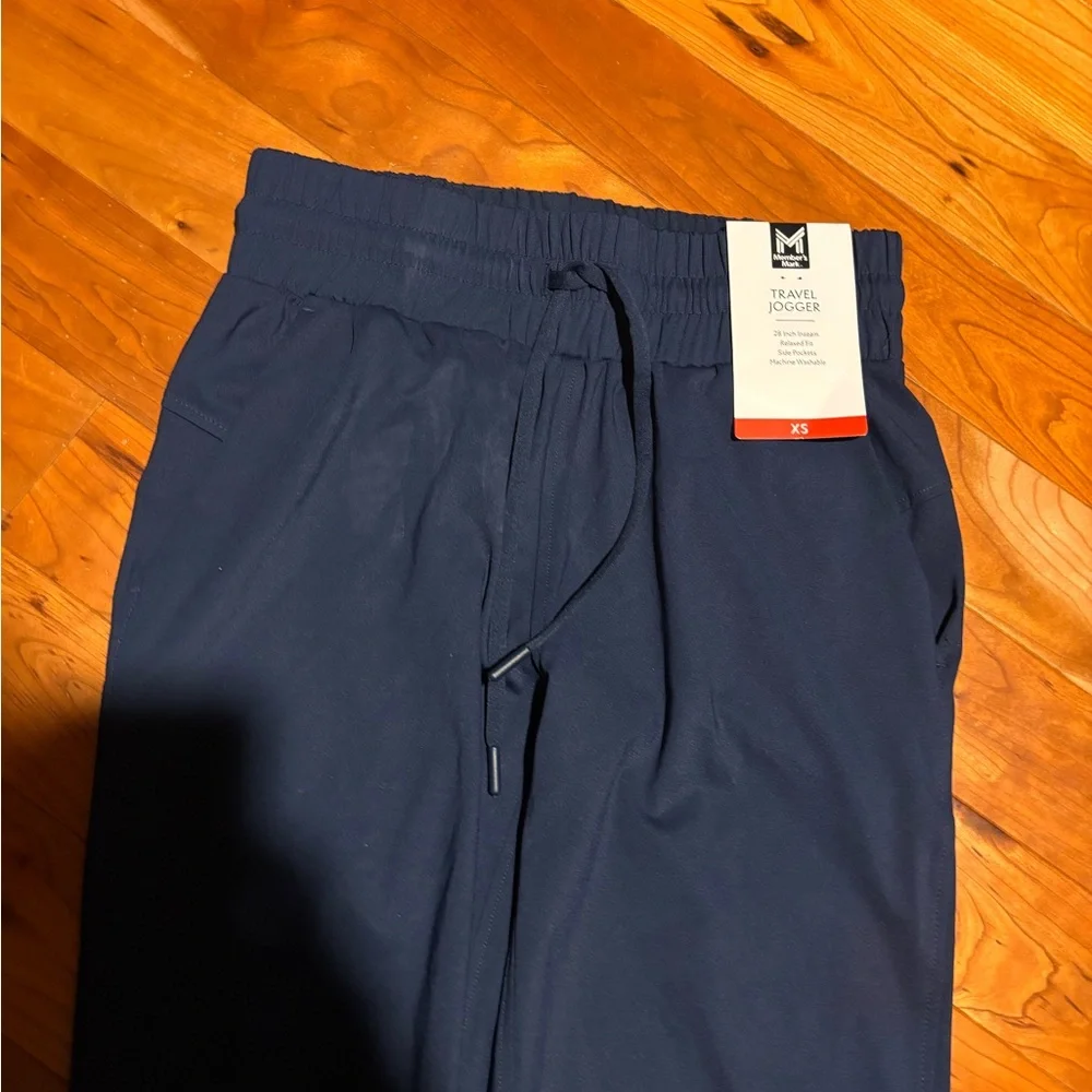 Navy Blue Travel Jogger Pants - Picture 2 of 5